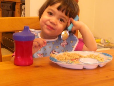 Mia at dinner the evening of her birthday party