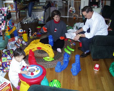 Jenn and Her Dad Putting Toys Together