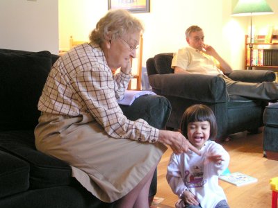 Mia with Great Grand Mom (and Grand Pop)