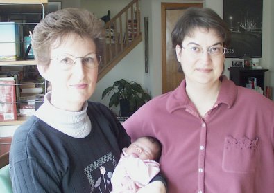 Mia and Maternal Grandma Melinda and Mom