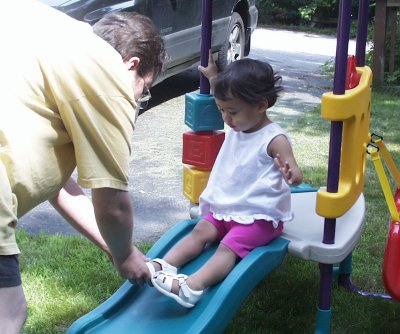 Mia on the slide