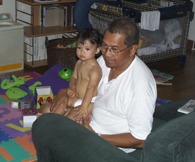 Mia with Grandpa Umali