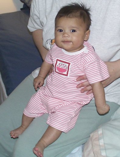Mia with Cute Outfit at 2 Months Old