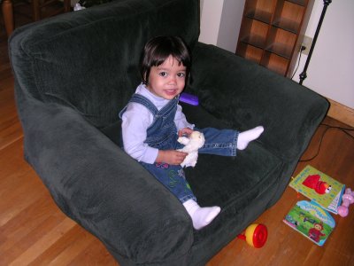 Mia in the big chair