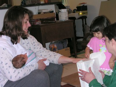 Mia and Mom with Lisa and her new baby, Karl