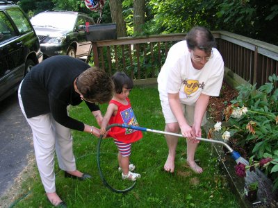 Mia on July 4 with Grand Mom and Mom