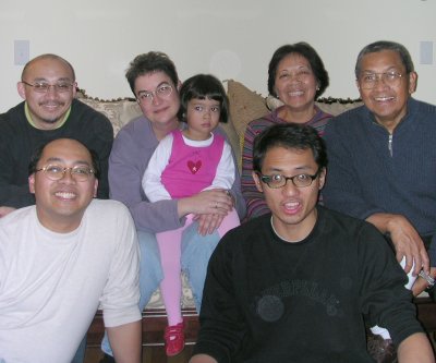 Mia with Uncle Ron, Renato, Mom, Dad, Grand Parents