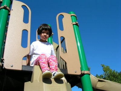 Mia at the top of the 'mountain'