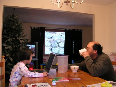 Mia and Dad on Christmas Eve