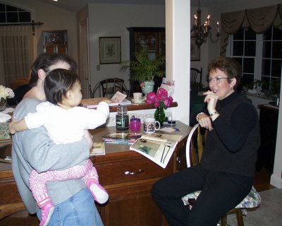 Mia waving to Grand Mom