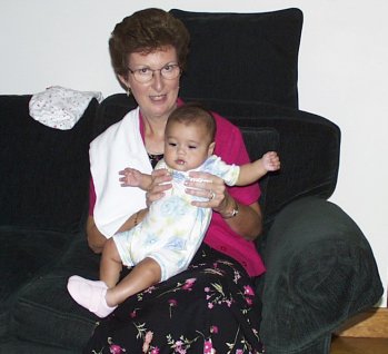 Mia (with shoes) and Grandma