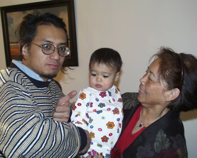 Mia with Grand Mom and Renato