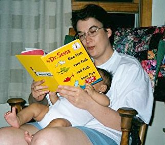 Mom and Mia Reading Dr. Seuss