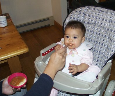 Mia getting fed