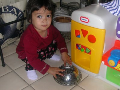 Mia at her little kitchen