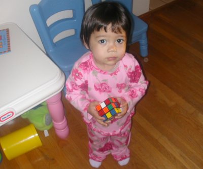 Mia with Rubik's Cube